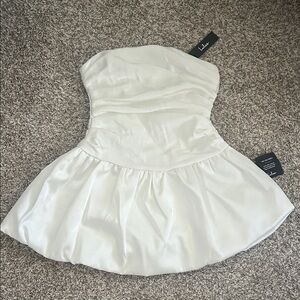 NWT white Lulus drop waist bubble dress